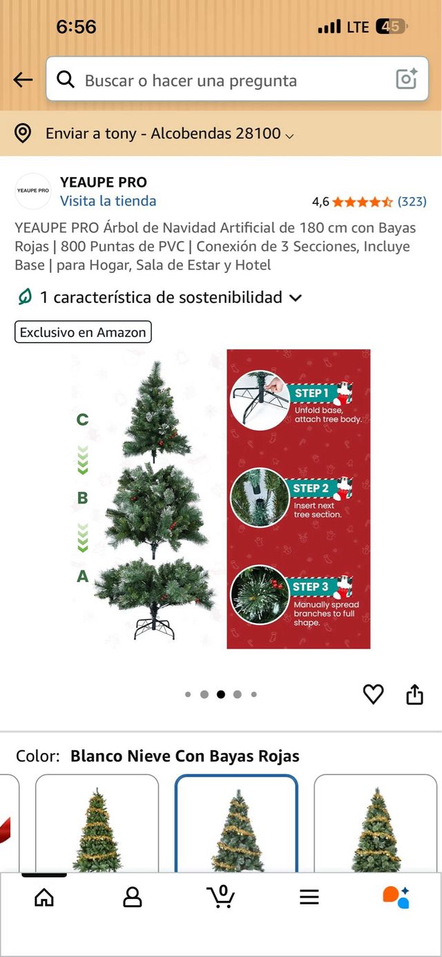 Árbol de Navidad Artificial YEAUPE PRO 180cm