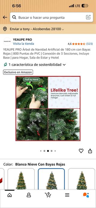 Árbol de Navidad Artificial YEAUPE PRO 180cm