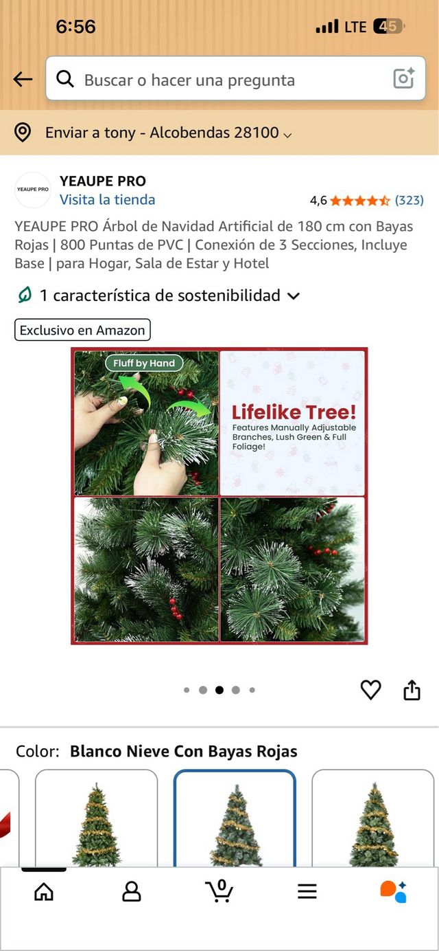 Árbol de Navidad Artificial YEAUPE PRO 180cm