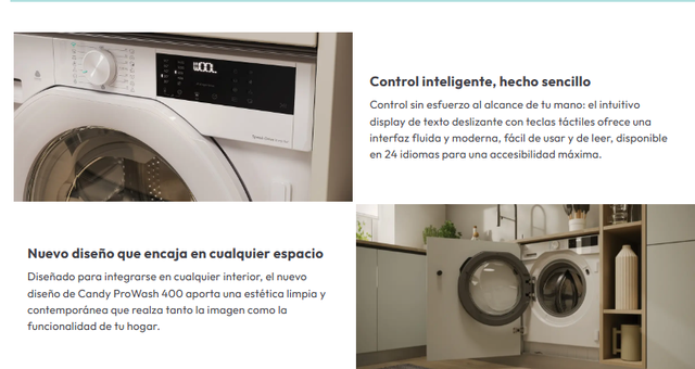 Lavadora Candy 8 kg A -20% Inverter