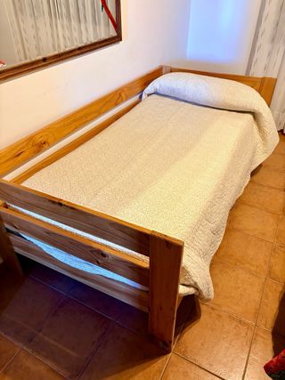 Sofá-cama madera con somier y colchón