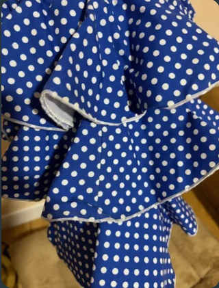 Traje Flamenca Niña Azul Lunares