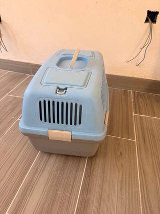 Transportín perros y gatos azul y gris