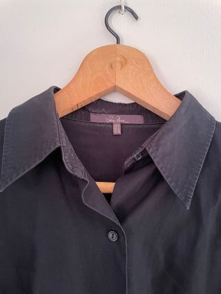 Camisa Zara Basic Negra Manga Larga XL