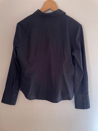 Camisa Zara Basic Negra Manga Larga XL