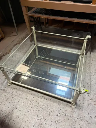 Mesa centro forja y cristal