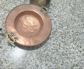 Lote de 3 Calderos de Cobre y 1 Brasero