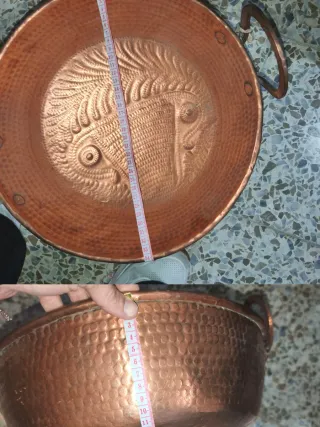 Lote de 3 Calderos de Cobre y 1 Brasero