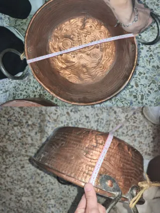 Lote de 3 Calderos de Cobre y 1 Brasero