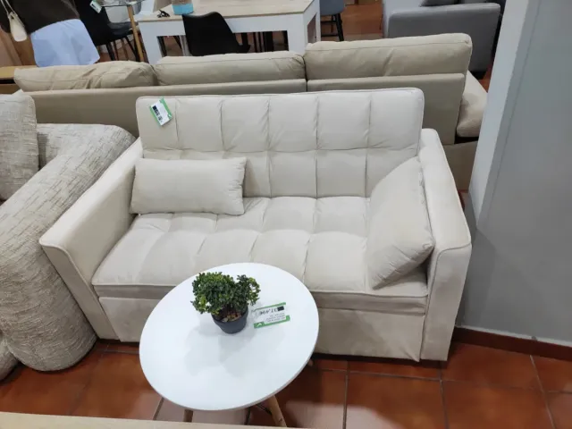 Sofá cama beige tela