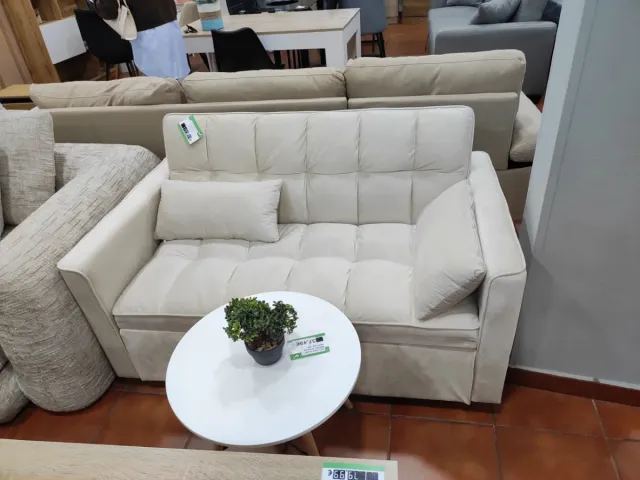 Sofá cama beige tela