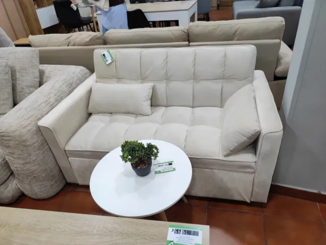 Sofá cama beige tela