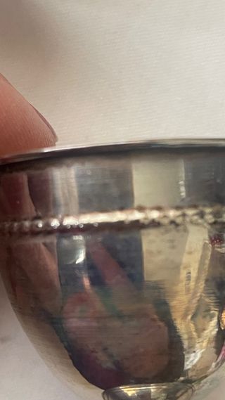 Porta uovo vintage in Argento 800