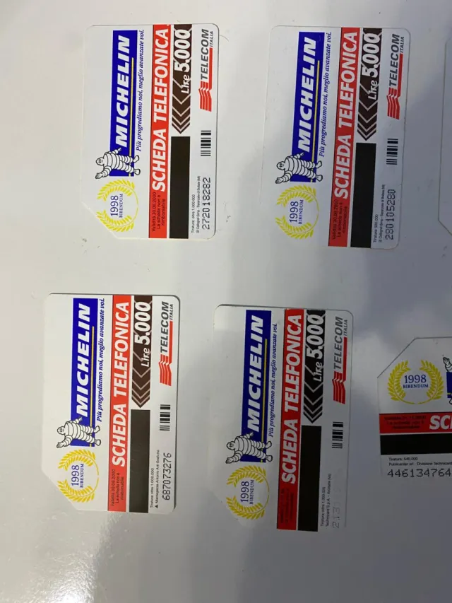 Collezione 6 schede telefoniche Michelin Storiche