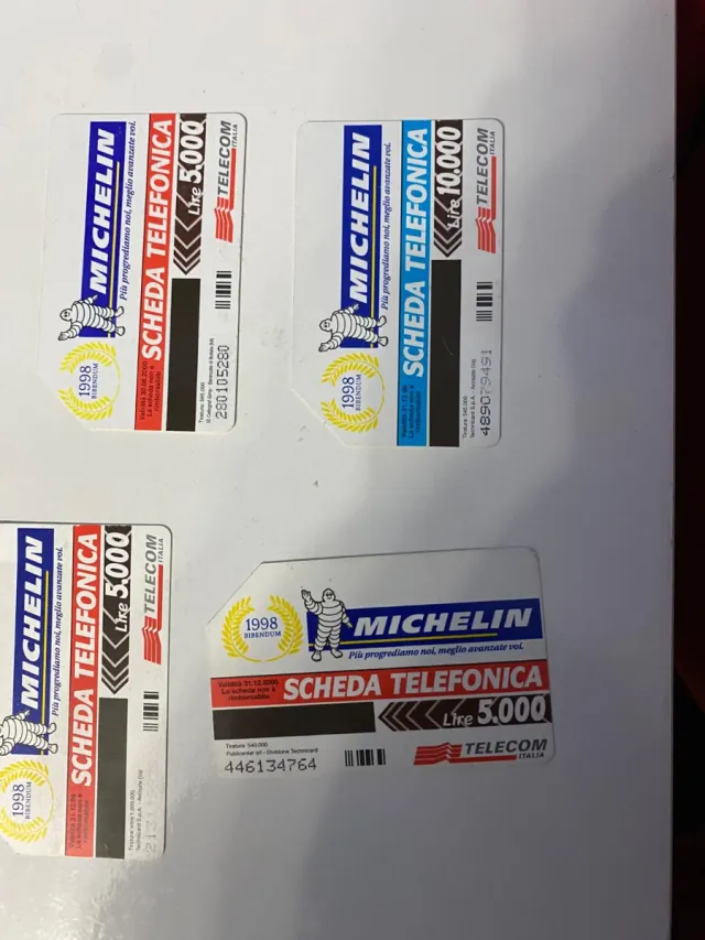 Collezione 6 schede telefoniche Michelin Storiche