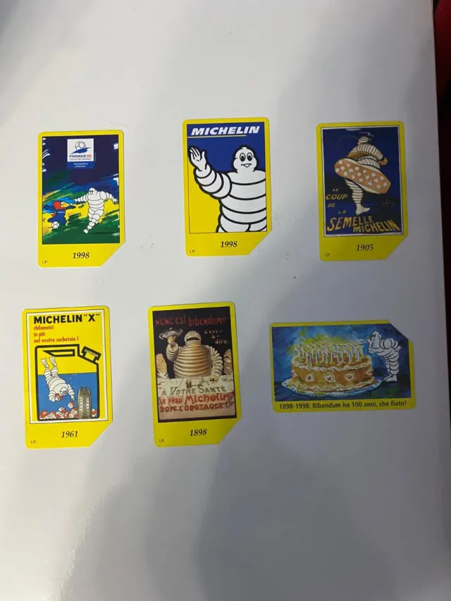 Collezione 6 schede telefoniche Michelin Storiche