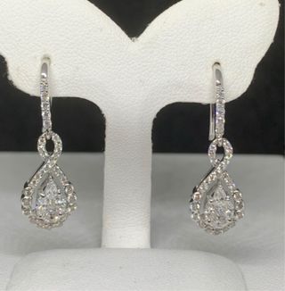 Pendientes Oro Blanco 18K Diamantes Naturales