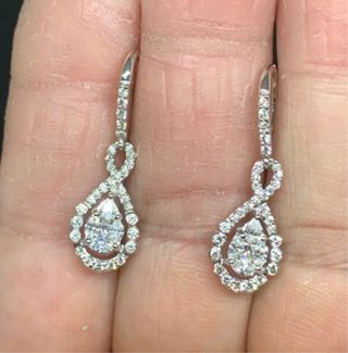 Pendientes Oro Blanco 18K Diamantes Naturales