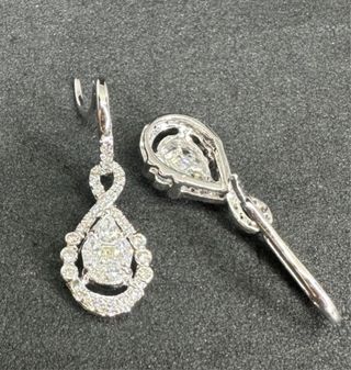 Pendientes Oro Blanco 18K Diamantes Naturales