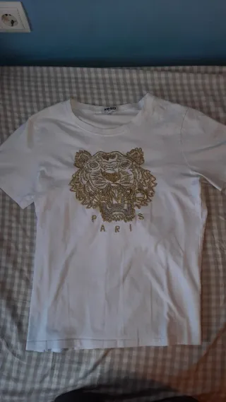 Camiseta Kenzo Tigre Bordado Oro Talla M