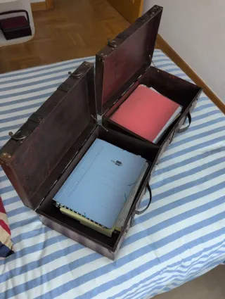 Juego de 2 maletas decorativas, función baúl.