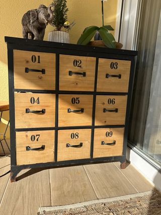 Mueble Cajonera Madera y Metal