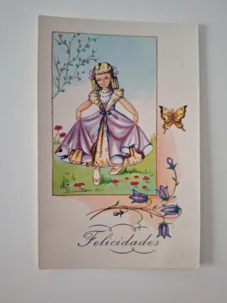 Lote 8 Postales Retro Felicidades