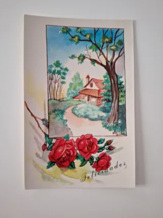 Lote 8 Postales Retro Felicidades