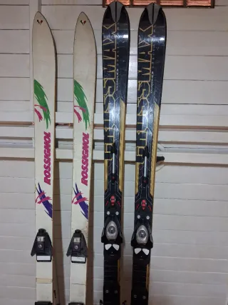2 Pares Esquis Antiguos Usables