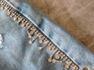 Shorts di jeans con strass tg 12 anni