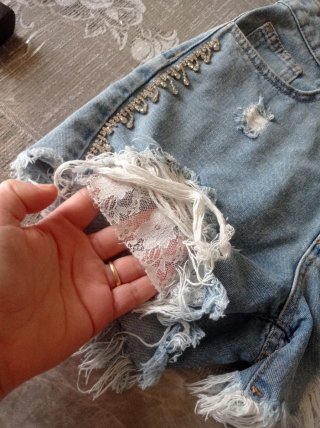 Shorts di jeans con strass tg 12 anni