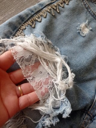 Shorts di jeans con strass tg 12 anni