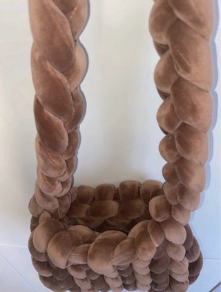 Borsa a spalla in velluto intrecciato