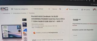 Oferta!! Portátil Asus Zenbook 14 OLED-como nuevo!