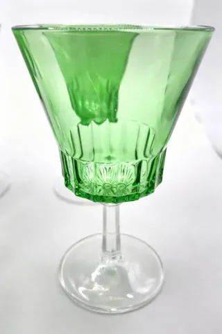 Copas Vintage Cristal Uranio Verde Fluorescentes