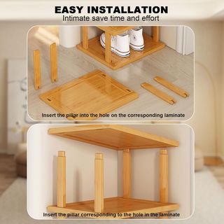 Zapatero 7 Niveles Bambú 25x33x115 cm