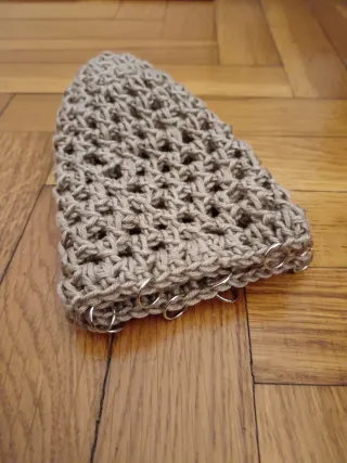 Cuffietta a rete color caffè latte