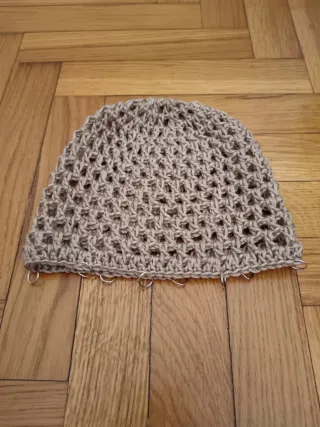 Cuffietta a rete color caffè latte