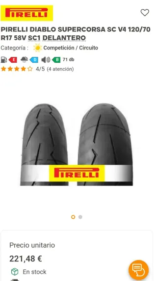 Pirelli Supercorsa V4 Neumático Moto