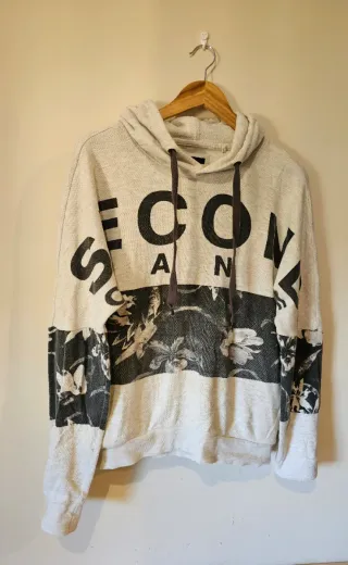 Sudadera Bershka Beige y Negra Talla S