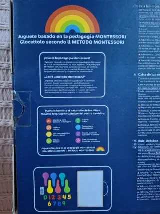 Scatola luminosa Montessori con numeri