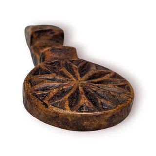 Amuleto Pastoril Antigo Madeira Roseta Solar