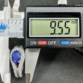 Anillo Oro Blanco 18K con Zafiro y Diamantes