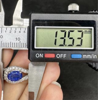 Anillo Oro Blanco 18K con Zafiro y Diamantes