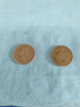 2 Monedas de 1 Penny Británicas