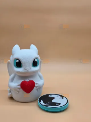 Hucha dragón blanco 3D