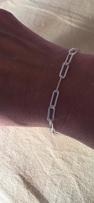 Pulsera de plata con eslabones