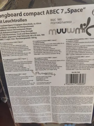 Longboard Muuwmi con luces LED ABEC 7