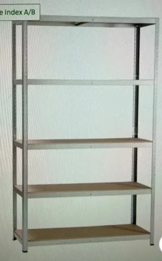 Estantería metálica galvanizada 5 baldas. Montada