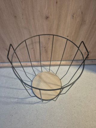 Mesa auxiliar redonda madera y metal